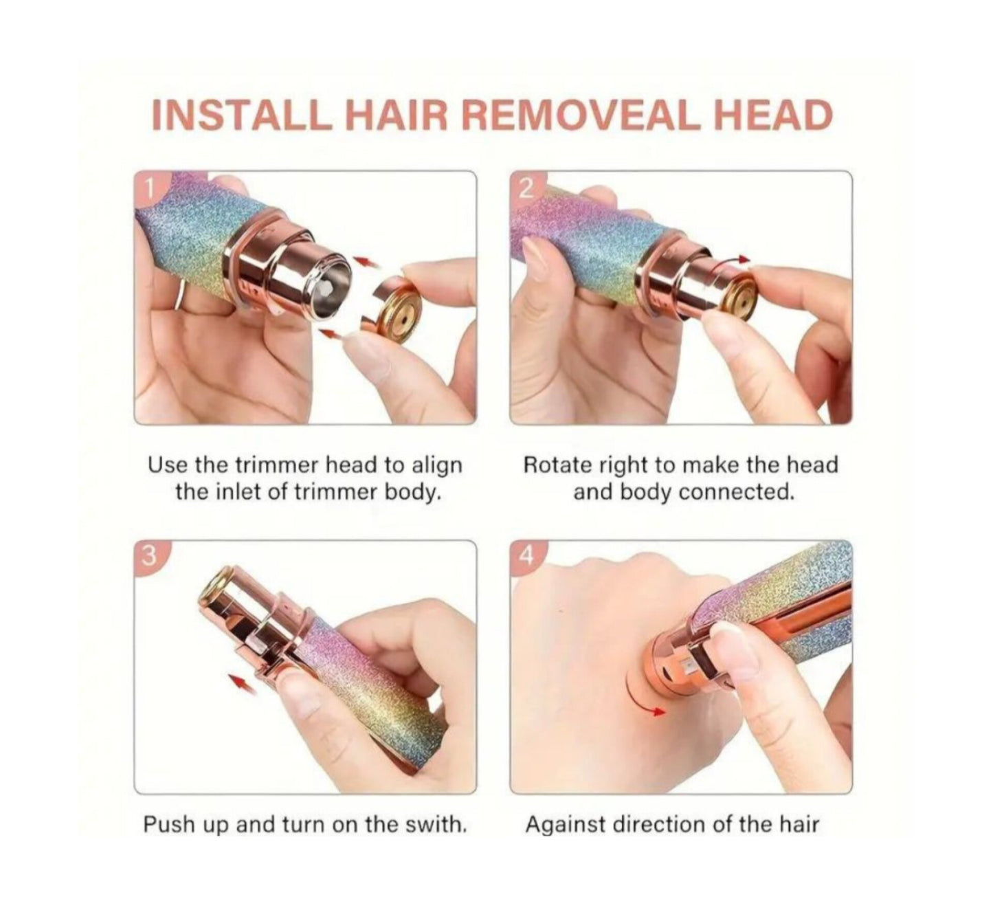 2-in-1 Electric Eyebrow Trimmer and Facial Hair Shaver for Women – Rechargeable Hair Remover