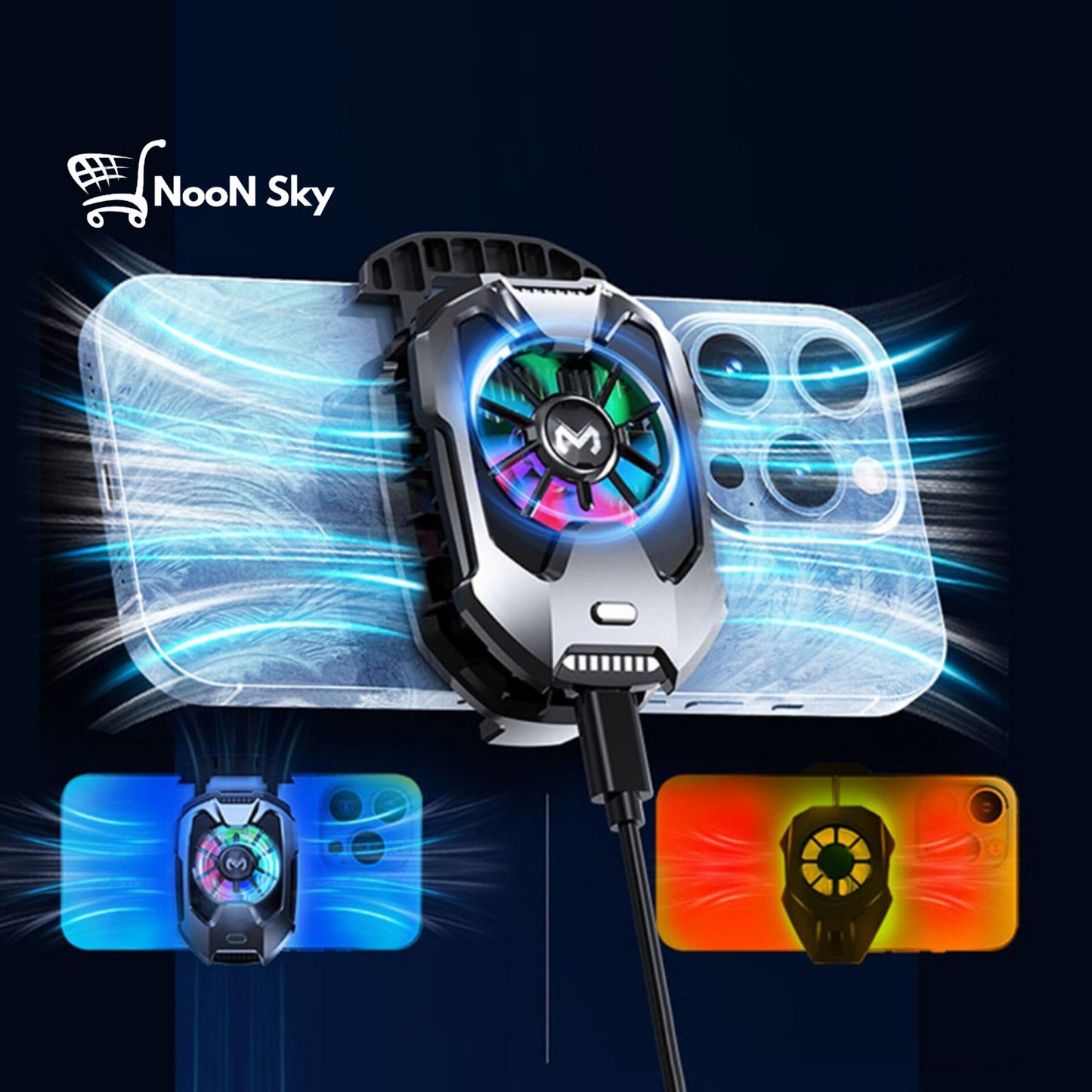 Phone Cooler with Real-Time Temperature Display