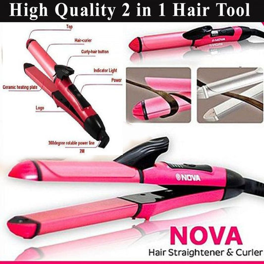 2 in 1 Hair Straightener & Curler