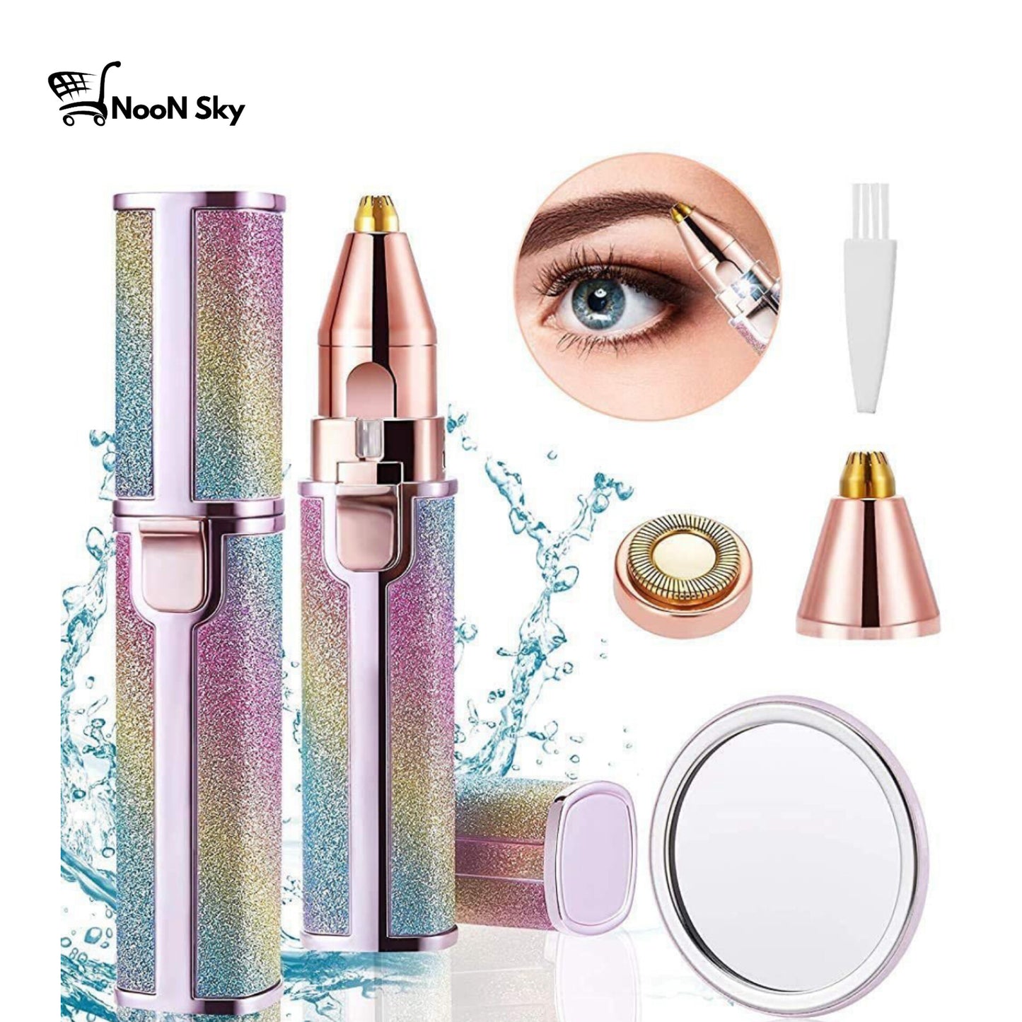 2-in-1 Electric Eyebrow Trimmer and Facial Hair Shaver for Women – Rechargeable Hair Remover